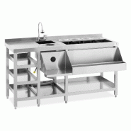 Royal Catering - Royal Catering Station à Cocktail avec Réservoir à Glace 4 bacs GN 1/9 Lave-Verre et Porte-Bouteilles Pieds réglables Comptoir à