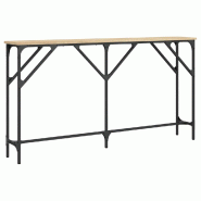 Table console chêne sonoma 140x23x75 cm bois d'ingénierie Modèle Atlas Office Pro Minimal - 837773