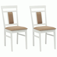 VidaXL Chaise de salle à manger 2 pcs Blanc et marron Modèle Atlas Horizon - 42020508