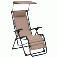 VidaXL Chaise Pliable De Terrasse Textilène Taupe - gris 312469 VidaXL Chaise Pliable De Terrasse Textilène Taupe - gris 312469