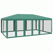 VidaXL Tente de fête avec 10 parois latérales en maille vert 6x4m PEHD Modèle AbriGenesis 384 - vert 4010068