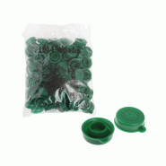 100 capsules vertes pour bouteille avec languette en plastique - 8414271071027