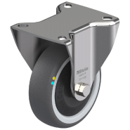 Roulette fixe de 100 mm en acier inoxydable avec thermoplastique gris conducteur d'électricité Roulette fixe de 100 mm en acier inoxydable avec thermoplastique gris conducteur d'électricité