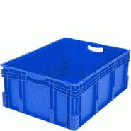 BITO Bacs gerbables norme Europe, série XL L800 mm x l600 mm x H320 mm bleu - bleu plastique polypropylène 4250692931717