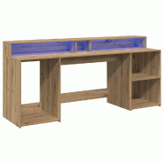 Bureau avec lumières LED chêne artisanal bois d'ingénierie Modèle Atlas Master Prime - 8721158402813