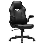 Chaise de bureau fauteuil gamer siÈge ergonomique pivotant avec accoudoirs rabattables hauteur rÉglable et inclinaison libre charge 150 kg noir 12_0001436