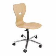 Chaise pivotante à roulettes avec coque en bois de hêtre EWS.26 - Réglable en hauteur