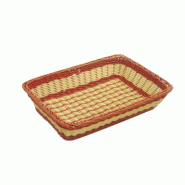 Corbeille effet osier PP bicolore 55x36x11cm
