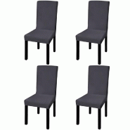 Décoshop26 - Housse de chaise droite extensible 4 pcs anthracite DEC022374 - 3001298569603_0