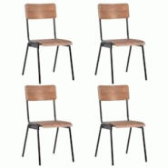 Décoshop26 - Set de 4 chaises de salle à manger design classique contreplaqué marron solide et acier DEC025636 - marron 3000255358779 Décoshop26 - Set de 4 chaises de salle à manger design classique contreplaqué marron solide et acier DEC025636 - marron 3000255358779