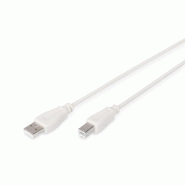 DIGITUS Câble de connexion USB-A - USB-B, 1,8m, 1,8 m, beige - beige AK-300102-018-E