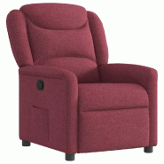 Fauteuil inclinable Rouge bordeaux Tissu Modèle Kervior - 4015599