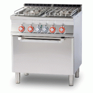 Fourneau gaz 4 feux sur four électrique statique GN2/1- CF4-78GPE | Superlotus 700