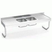 FRICOSMOS Evier suspendu avec couvercles 2C,2E 2000x600x450 mm. Dimensions cuve 400x400x250 mm. - inox 054644OST