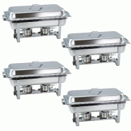 GVK ECO 4 pièces Chafing Dish 4331 avec récipient GN 1/1 65 mm - Acier inoxydable 18/10 ChafVar-4-4er