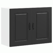 Helloshop26 - Armoire murale de cuisine Kalmar 80 x 31 x 60 cm grand espace de rangement design moderne en bois d'ingénierie noir 02_0049993 - noir B