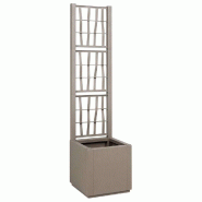 Helloshop26 - Cache-pot de jardin avec treillis moderne 36 x 36 x 140 cm en polypropylène gris 02_0058837 - gris 3000240804021