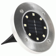 Helloshop26 - Lot de 8 lampes solaires de sol illuminant jardin patio 12 x 13 cm en PP couleur rvb 02_0046513 - inox 3000234274199