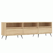 Helloshop26 - Meuble TV avec grand espace de rangement 150 x 30 x 44,5 cm style contemporain en bois d'ingénierie chêne sonoma 02_0048968 - Bois mas
