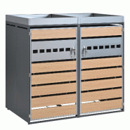 Merax cache-poubelle, 132x80x124.5 cm, surface de plantation, gris - gris métal OT6090S