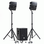Pack Sonorisation DJ complet BM SONIC BMS-12-ARRAY-BT MKII, 1000W, Enceintes SAT, Caisson 31cm USB/Bluetooth, Supports Câbles - 3666638039606