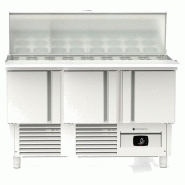 Saladette réfrigérée professionnelle inox 700 positive 3 portes ave... - PMFS-140