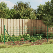 Vidaxl clôture en treillis métallique et piquet d'ancrage vert 1x25 m 154121