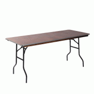 Zane - Table de banquet pliable rectangulaire 122x76 cm Noir/Bois