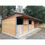 2 Boxes Pro avec Abri Pro - Confort et Robustesse pour Chevaux - Structure Bois Douglas et Poteaux Métal - BOX018
