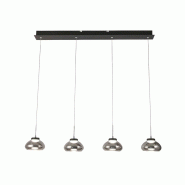 Arabella - Suspension Fabas Luce 4 lumières - LED 32W - Design moderne fumé - gris 8019282510581
