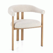 Chaise avec accoudoirs Giuditta naturel/lin 60 x 57 x 80 cm - Par 2
