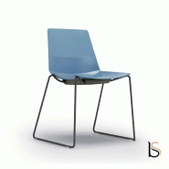 Chaise d'accueil CLUE pied traineau - Offisit - Blanc_1