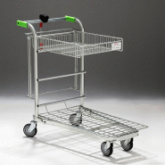 Chariot magasin emboitable avec panier rabattable