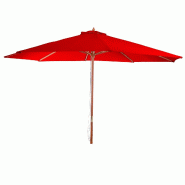 Décoshop26 - Parasol de jardin Ø 3,5m octogonal polyester/bois 7kg bordeaux 04_0003822 - Bois massif 3000527832693