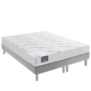 ENSEMBLE DUNLOPILLO 160*200 CM EUGEN 20 CM MATELAS DOUBLE SOMMIER DÉCO PIEDS GRIS