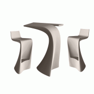Ensemble WING table + 2 tabourets - tortora