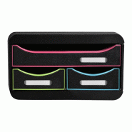Exacompta Module BIG-BOX PLUS HORIZON 5 tiroirs Glossy noir/blanc brillant - blanc matière synthétique 3087213D