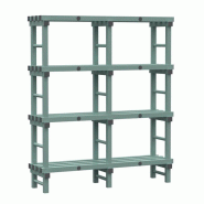 Gastro-Inox Etagère Euro avec 4 étagères en plastique 1500x400x1750mm - 7445908640683