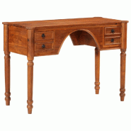 Helloshop26 - Bureau table poste de travail meuble d'ordinateur informatique étude avec tiroirs 110 x 50 x 76 cm bois d'acacia 02_0023463 - métal 30