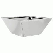 Helloshop26 - Cache-pot de jardin trapézoïdal moderne pour terrasse 35 x 35 x 15 cm en acier galvanisé argent 02_0052364 - métal 3000237378429
