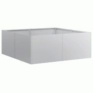 Helloshop26 - Jardinière carré 80 x 80 x 30 cm pour jardin ou balcon design moderne robuste en acier galvanisé 02_0051586 - acier 3000236995252