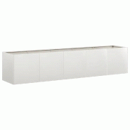 Helloshop26 - Jardinière rectangulaire moderne pour extérieur 200 x 40 x 40 cm design élégant en acier inoxydable 02_0051475 - inox 3000236930871