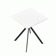 Helloshop26 - Table salle à manger cuisine pour 2 personnes MDF et métal 60 cm x 60 cm blanc 03_0004115 - 3000486799785 Helloshop26 - Table salle à manger cuisine pour 2 personnes MDF et métal 60 cm x 60 cm blanc 03_0004115 - 3000486799785