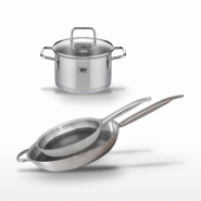 Lot Poêles 32cm & 28cm Elo Relief Solution avec Faitout 14cm - gris 3176239958881