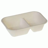 Naturesse Barquettes 2 compartiments canne à sucre 22,9 x 15,3 cm - 1000 ml (250 unités) - 12861-PV Naturesse Barquettes 2 compartiments canne à sucre 22,9 x 15,3 cm - 1000 ml (250 unités) - 12861-PV