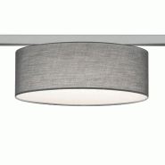 Plafonnier 2xE27, max. 25W, Ø30 cm, tissu gris - Trio - DUOline - gris 4017807472127_0