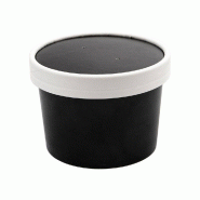 Pot à soupe + couvercle en carton Black edition 240 ml D9/7,5x6cm - par 250