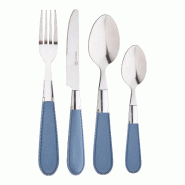 Renberg - Ménagère 24 pièces en acier inoxydable couleur bleue - bleu inox Q5167