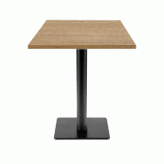 RestooTab - Table Milan T 60x60cm décor chêne miel - marron fonte TB-MIT-6060M-CH.MIEL