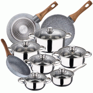 San Ignacio - Batterie de cuisine Cassel 14/16/18/20/24cm en Acier Inoxydable avec Jeu de Poêles 18/20/24cm Daimiel en Aluminium Forgé - multi-maté